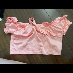 Blush silk crop top